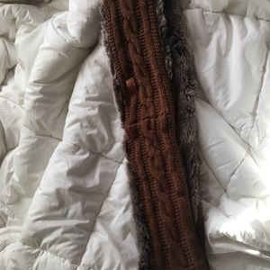Knit/faux fur infinity scarf